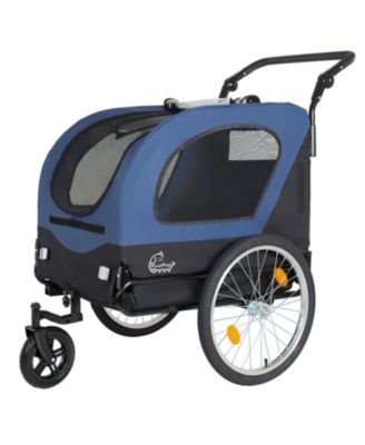 2-in-1 Bike Trailer and Pet Stroller for Dogs up to 110 lbs, Foldable Pet Carrier Cart with 20" Air-Filled Wheels