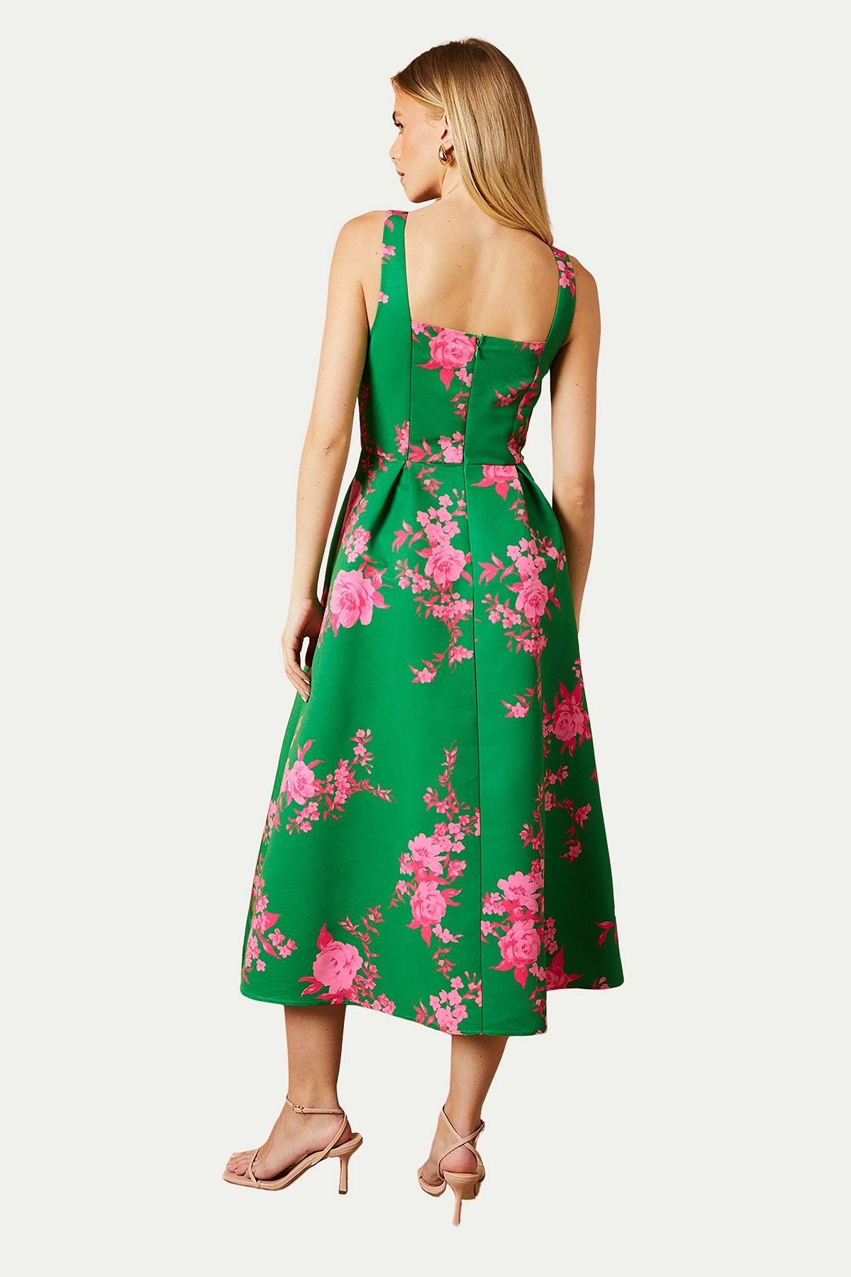 Oasis Women's Occasion Floral Strappy Twill Midi Dress view 3 — MAYCSS fashion products