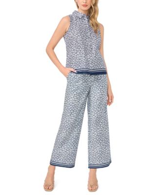 Women's Sleeveless Button-Down Top & Pull-On Pants