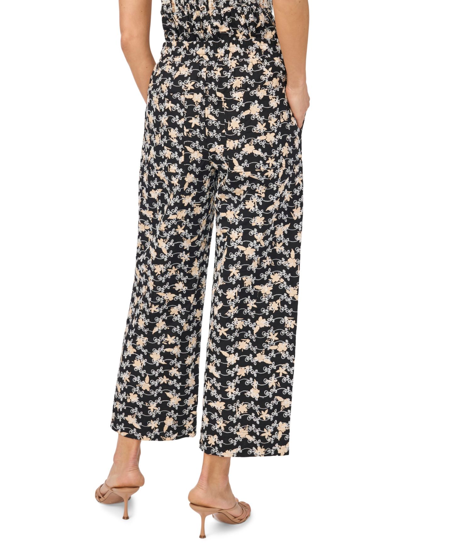 Женские брюки CeCe Elastic Waistband Pull-On, цвет: Насыщенный чёрный — фото 3