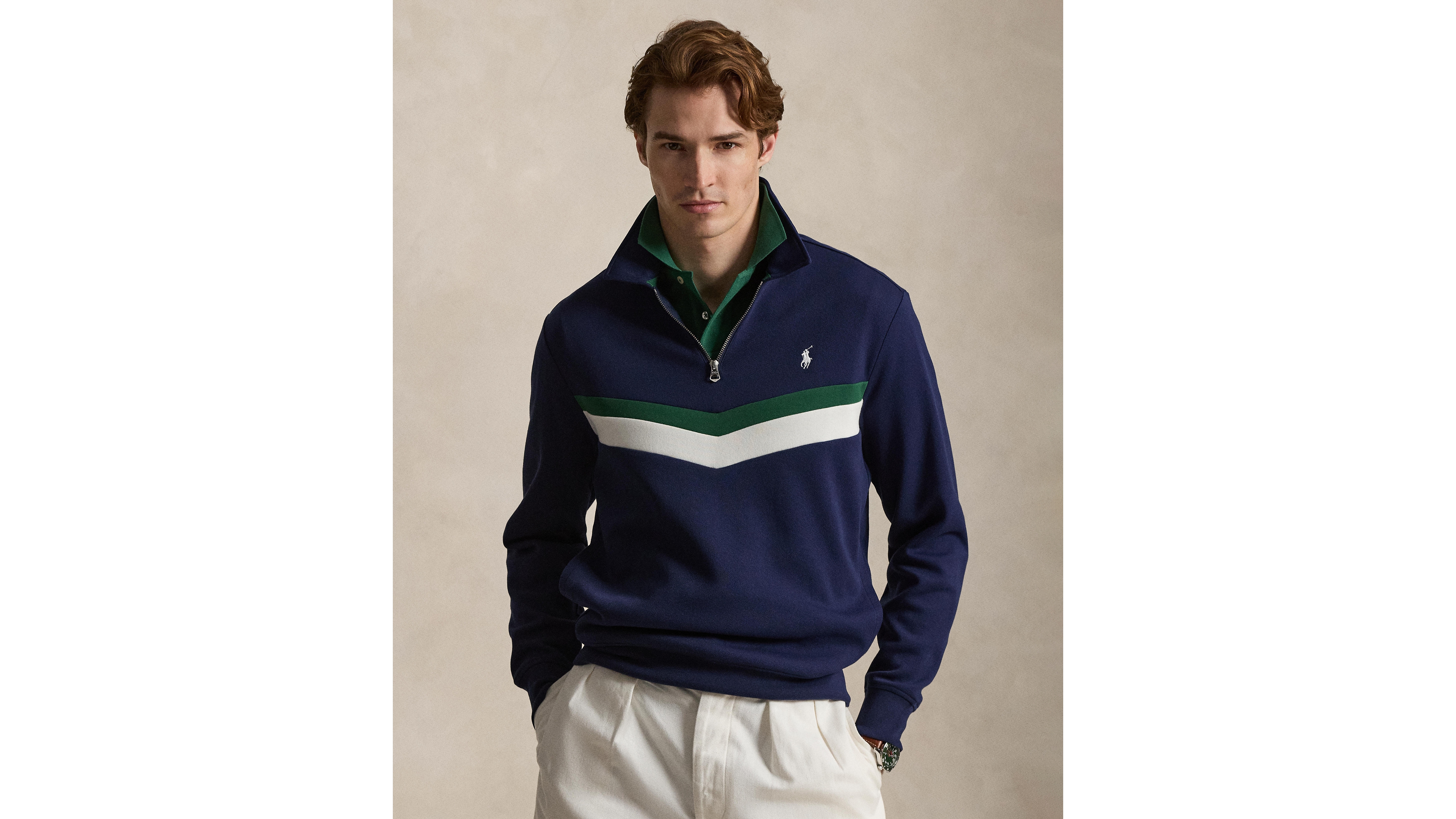 Polo Ralph Lauren Men's Double-Knit Quarter-Zip Sweatshirt