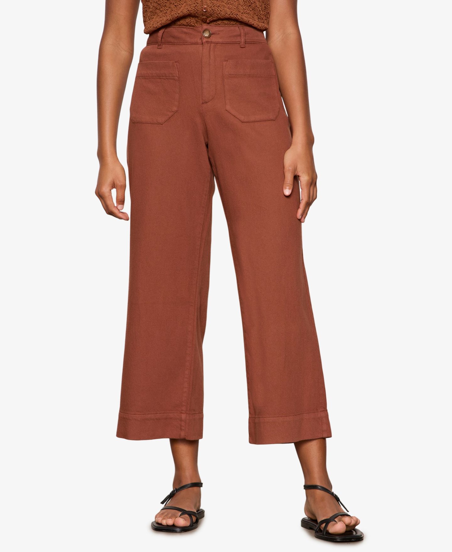 Женские брюки Sanctuary Soft Marine Cotton Cropped Pants, цвет: Глиняный — фото 1