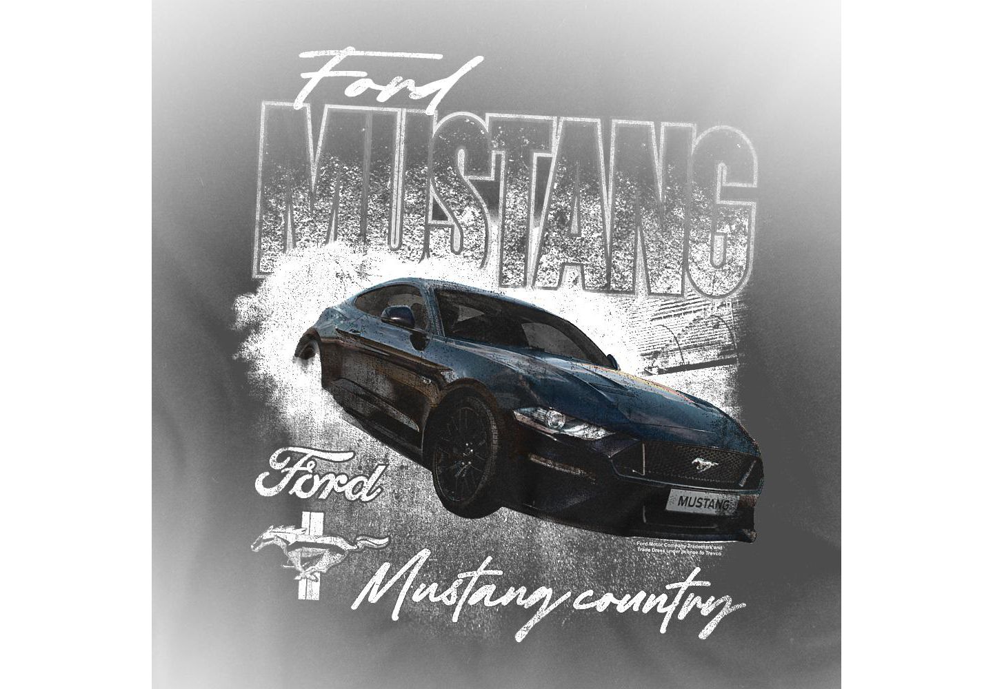 Мужская футболка Mustang Ford Country Burst, цвет: Чёрный — фото 3