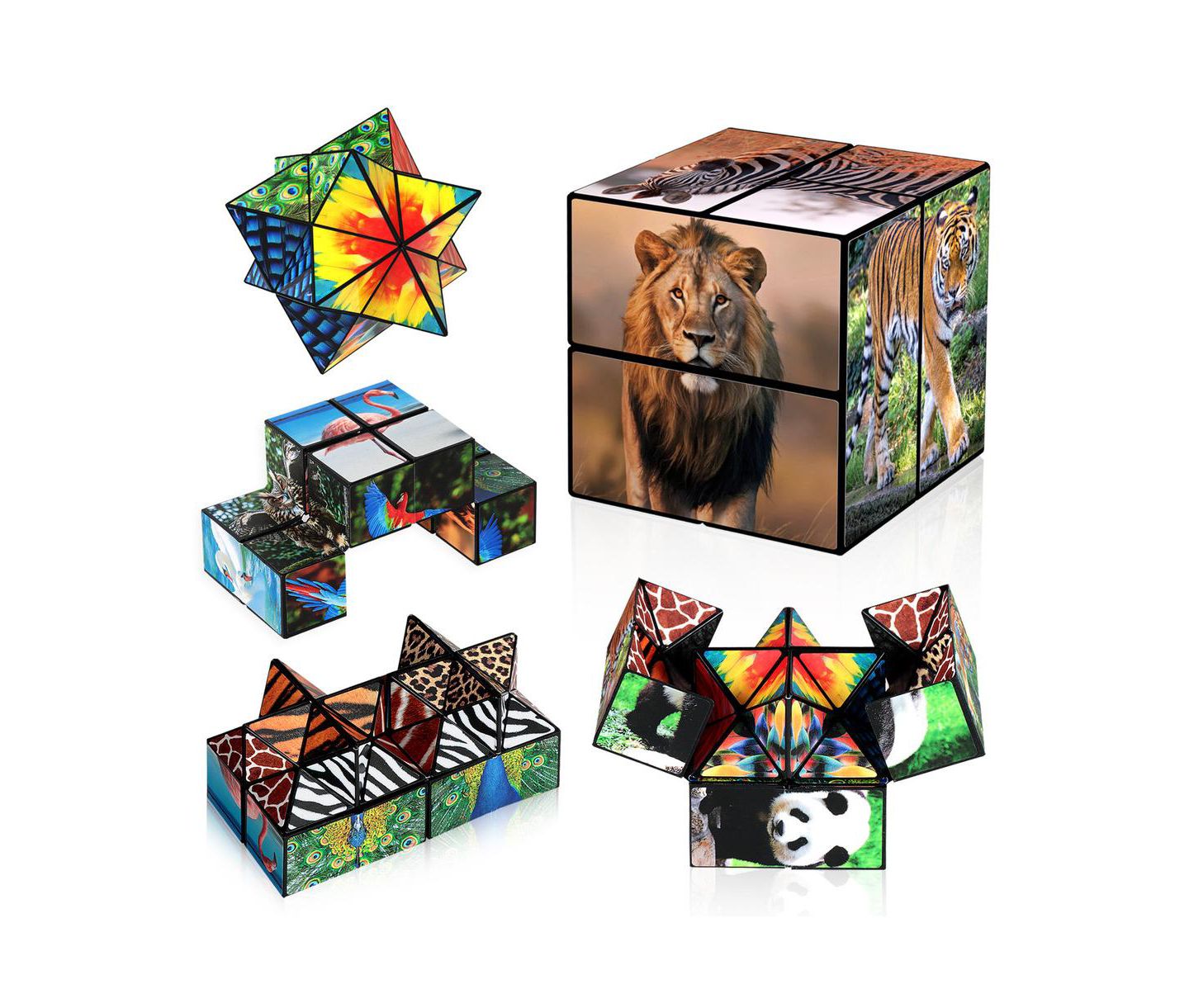 Детская игрушка Bruce & Shark 2-in-1 Animal Theme Fidget Cube, 2-Piece Puzzle, Ages 8+ — фото 1