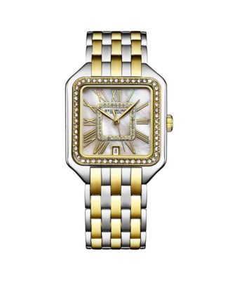 Valencia 4067 Women s Quartz Watch, 32mm Square Crystal Bezel, Stainless Steel Bracelet
