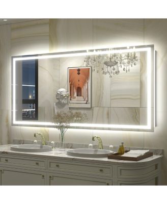 60" x 28" Super Bright Front and Back LED Lighted Anti-Fog Tempered Glass Bathroom/Vanity Mirror with ETL and 3-Year Warranty