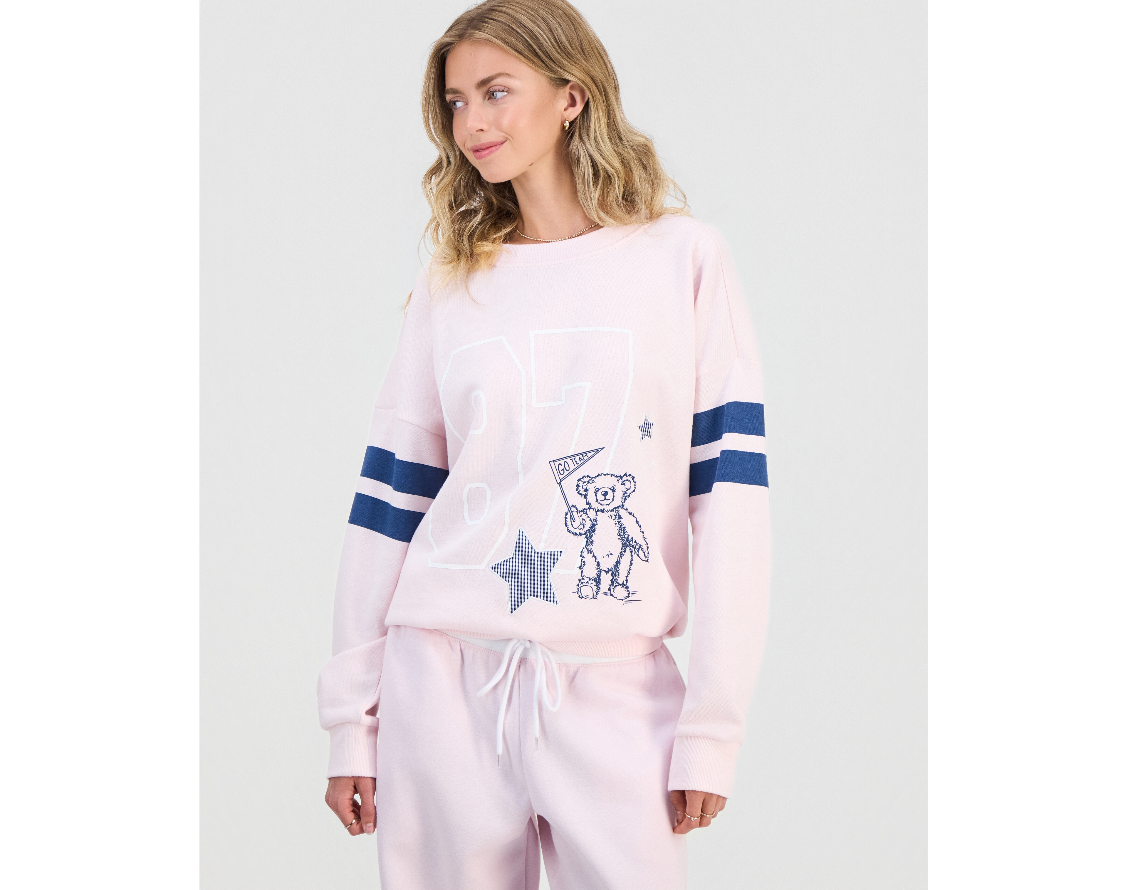 Rebel Veil Juniors' Varsity Applique Crewneck Sweatshirt