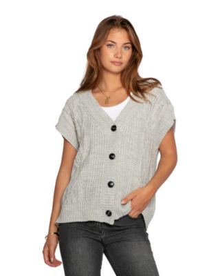 Women's Rosette Oversized Knitted Vest