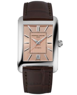 Men's Carree Automatic Brown Strap Watch, 30mm