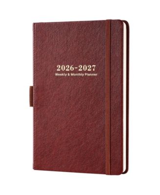 2026 Planner Weekly Monthly Daily Leather Hardcover