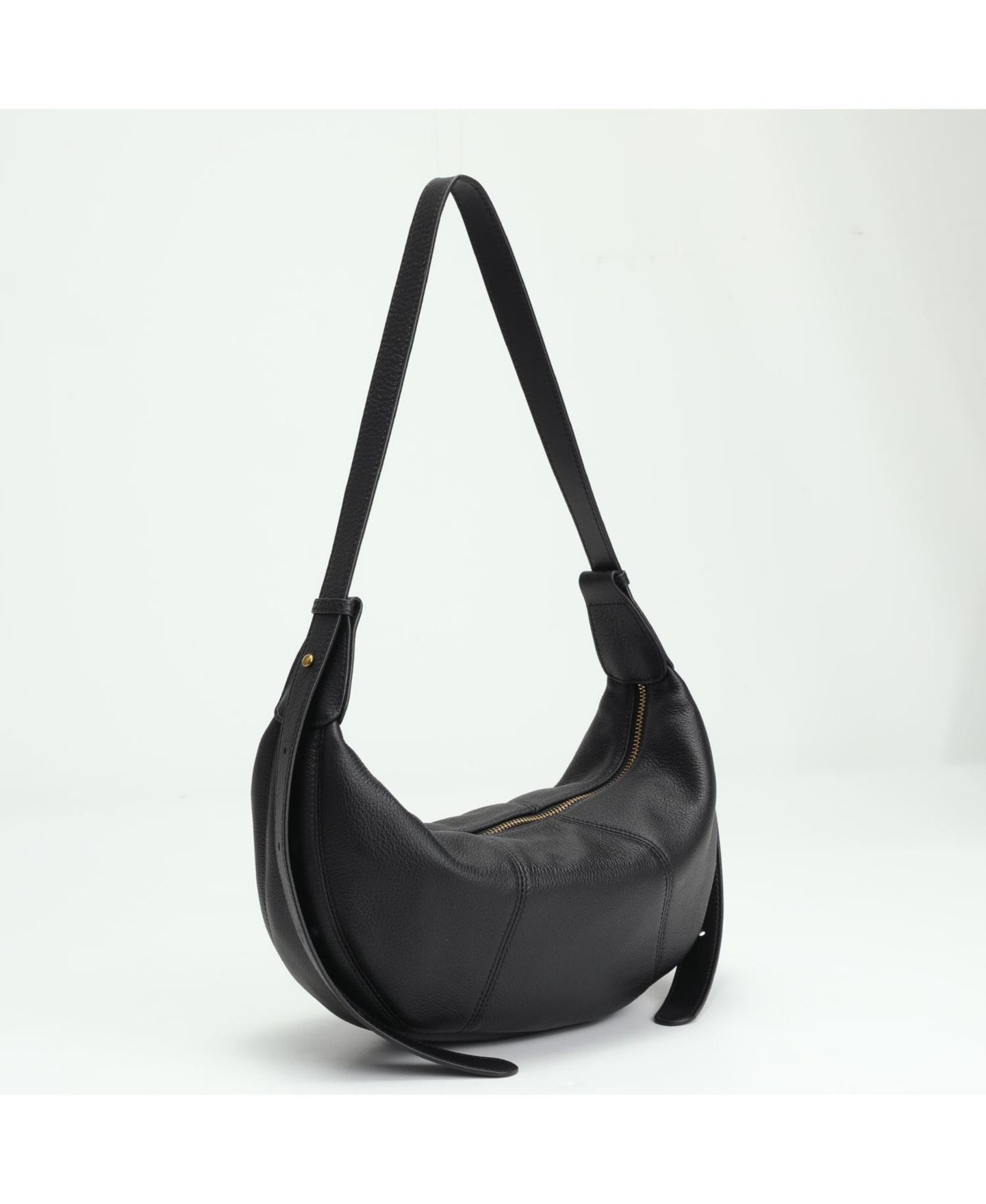 Женская сумка SUSU Vera Leather Crescent Bag Half-Moon Hobo Croissant Style Dumpling Shoulder Purse, цвет: Чёрный — фото 6