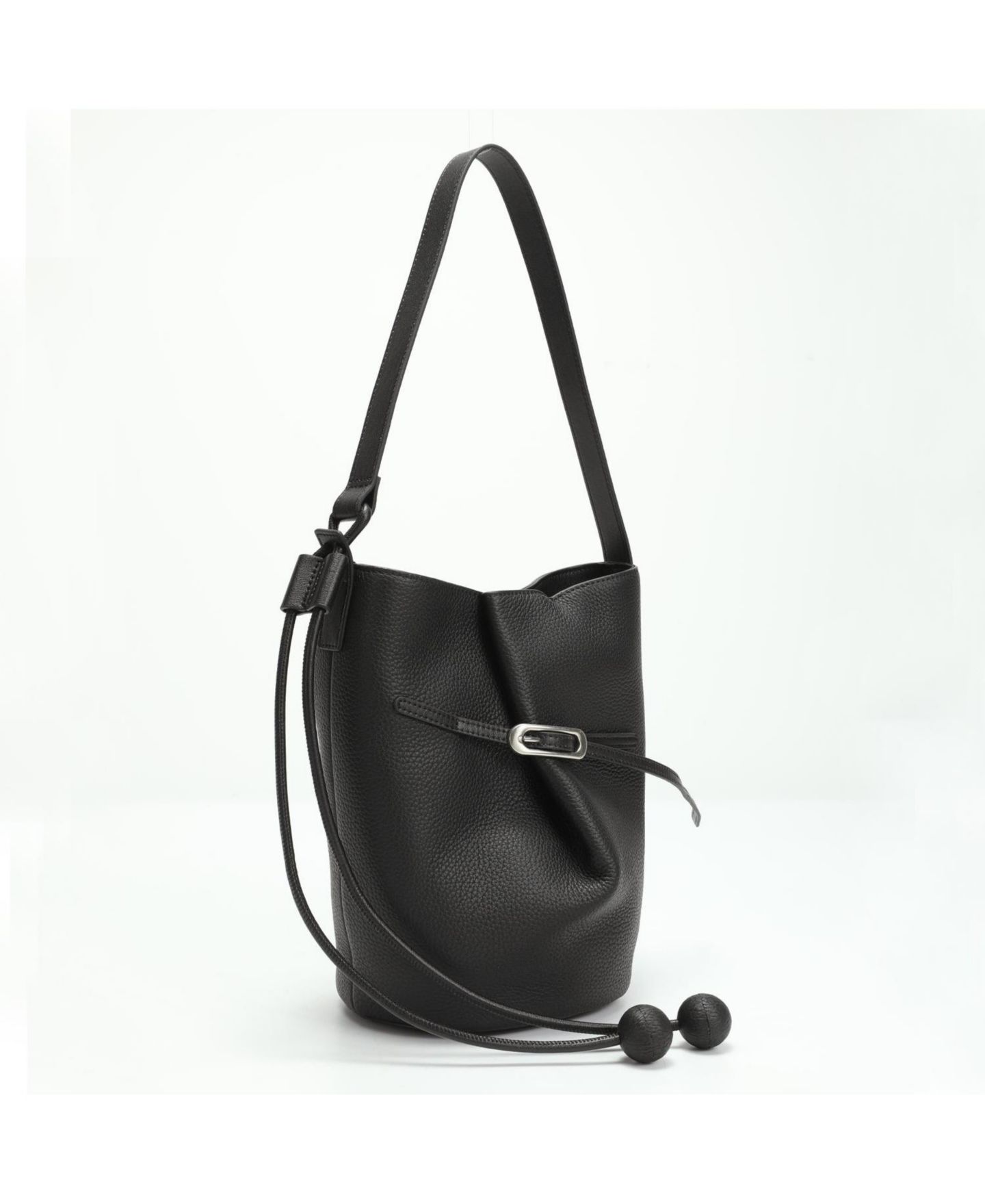 Женская сумка SUSU Solene Leather Bucket Bag Minimalist Shoulder Crossbody Purse, цвет: Чёрный — фото 5