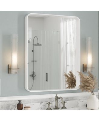 28" x 36" High-Strength Tempered Glass and Aluminum Alloy Framed Wall Decor Bathroom Vanity Mirror