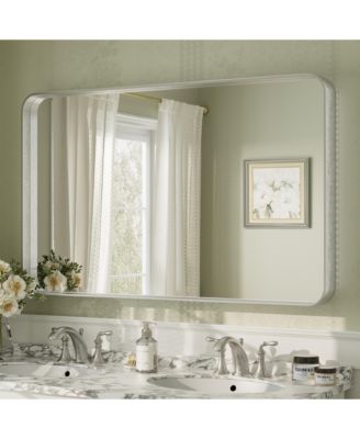 48" x 30" High-Strength Tempered Glass and Aluminum Alloy Framed Wall Decor Bathroom Vanity Mirror