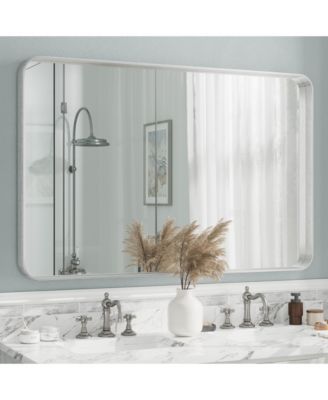 55" x 36" High-Strength Tempered Glass and Aluminum Alloy Framed Wall Decor Bathroom Vanity Mirror