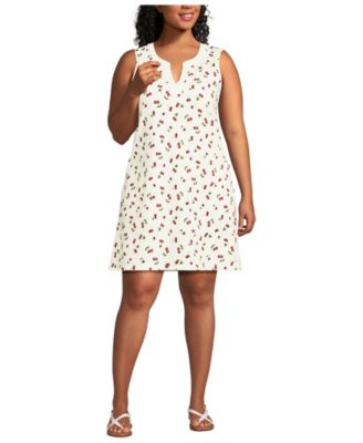 Plus Size Cotton Jersey Notch Neck Dress