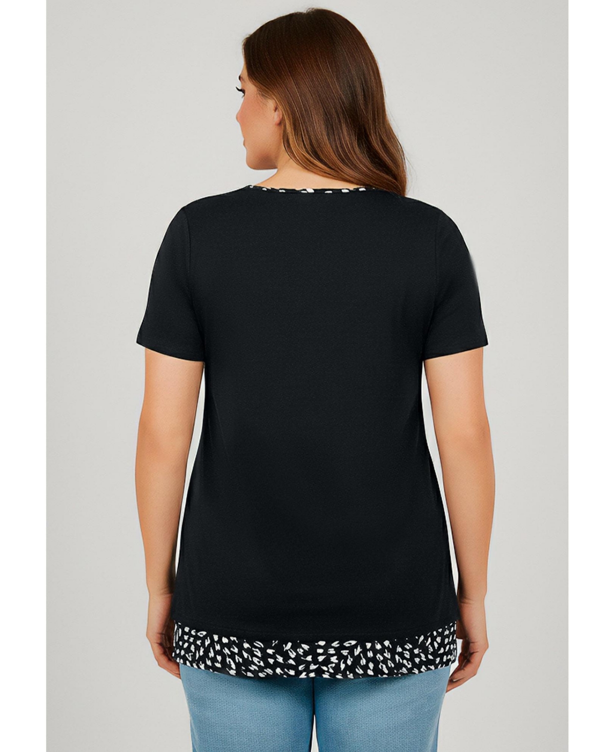 Avenue Women's Short Sleeve Layered Tunic