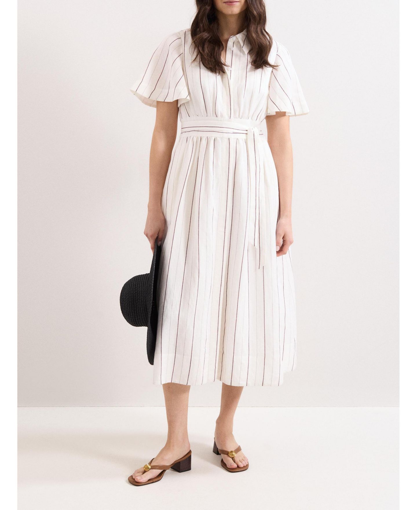 Женское платье Phase Eight Marielle Striped Shirt Dress, цвет: Белый — фото 3