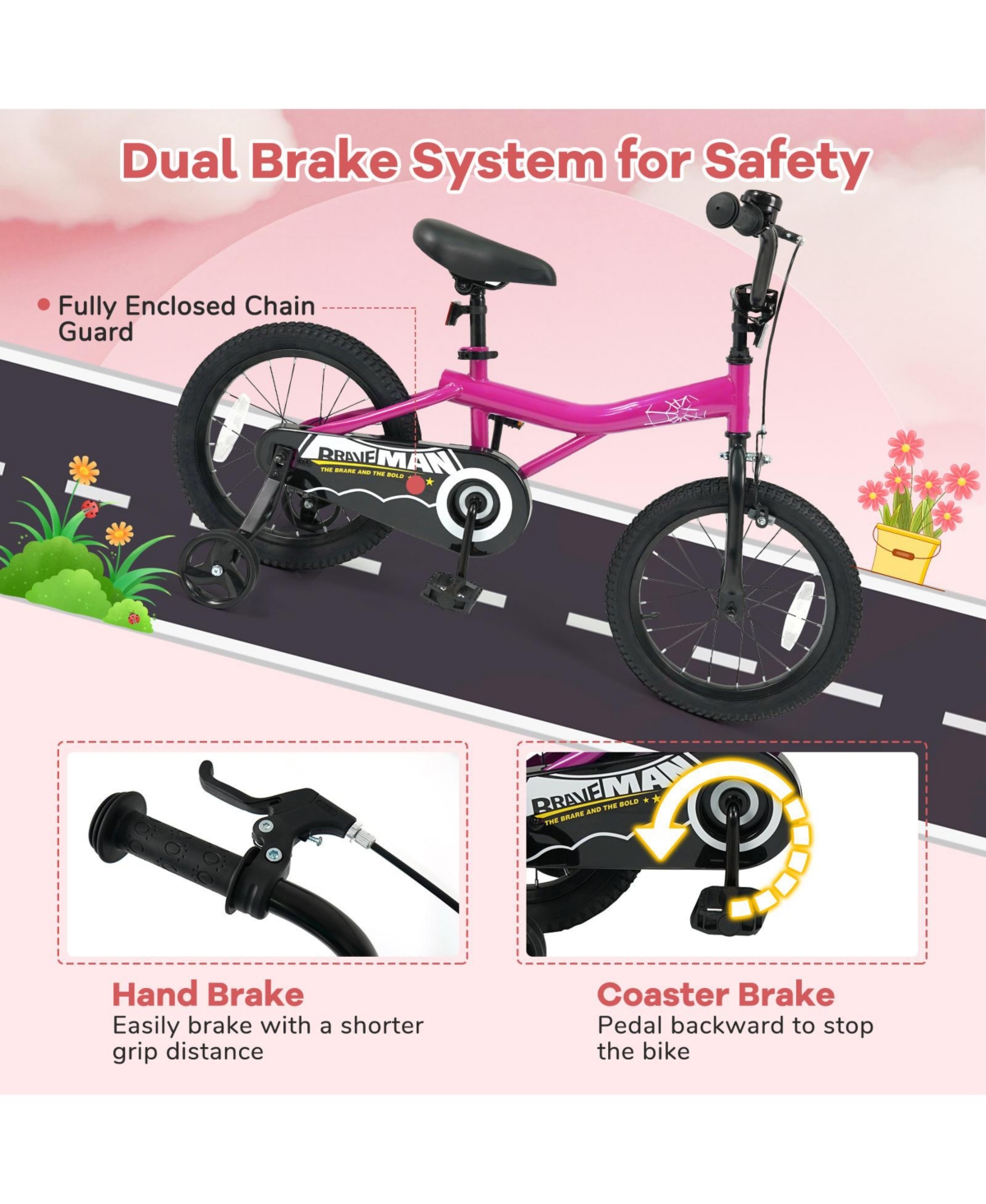 Slickblue Toddler Easy-Learn Bike with Detachable Training Wheels