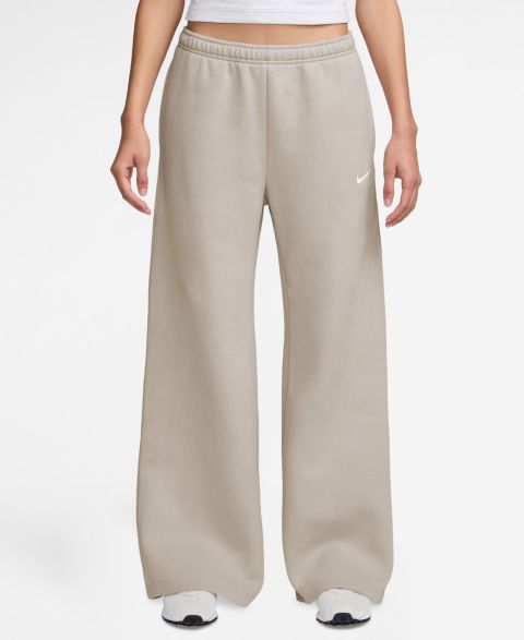 Женские брюки Nike Studio Fleece Medium Weight Mid-Rise Wide-Leg, цвет: Кремовый / Молочный
