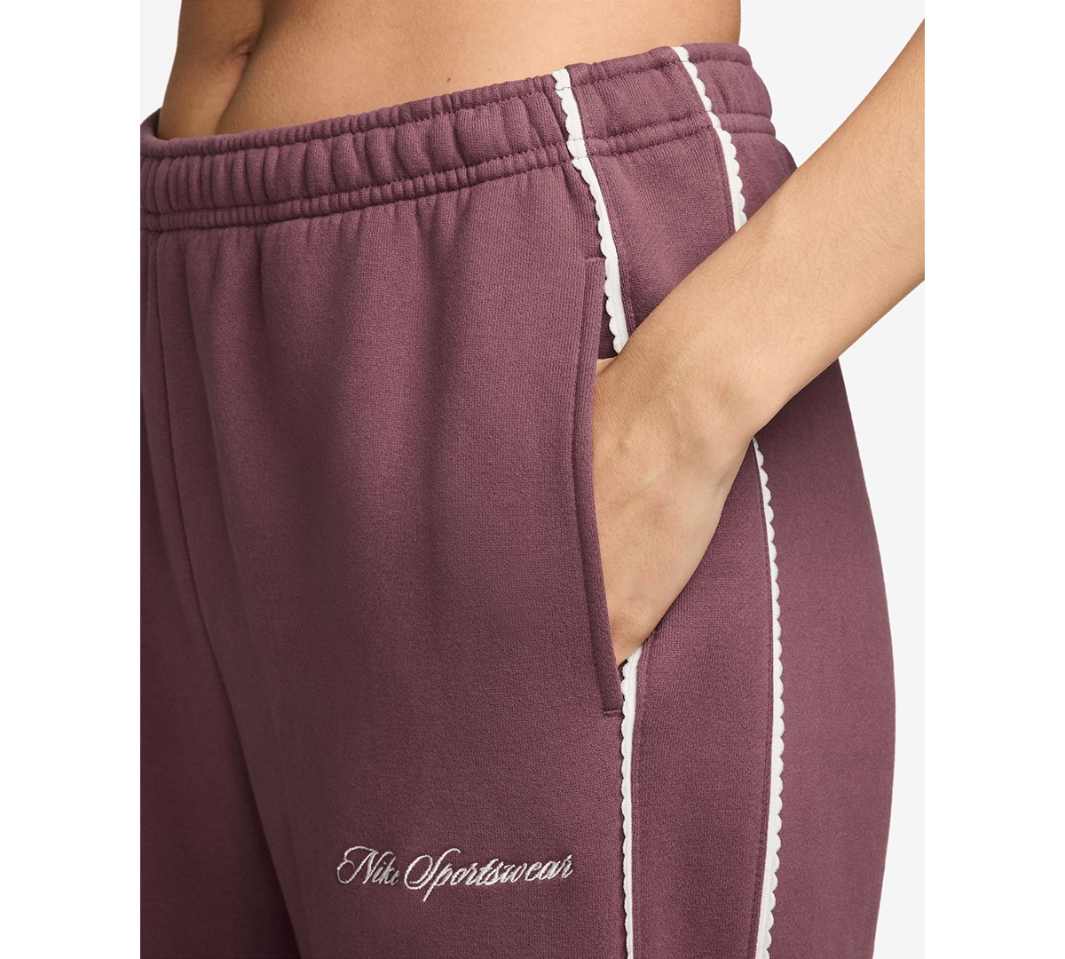 Nike Studio Fleece Women's Mid-Rise Wide-Leg Scallop Pants