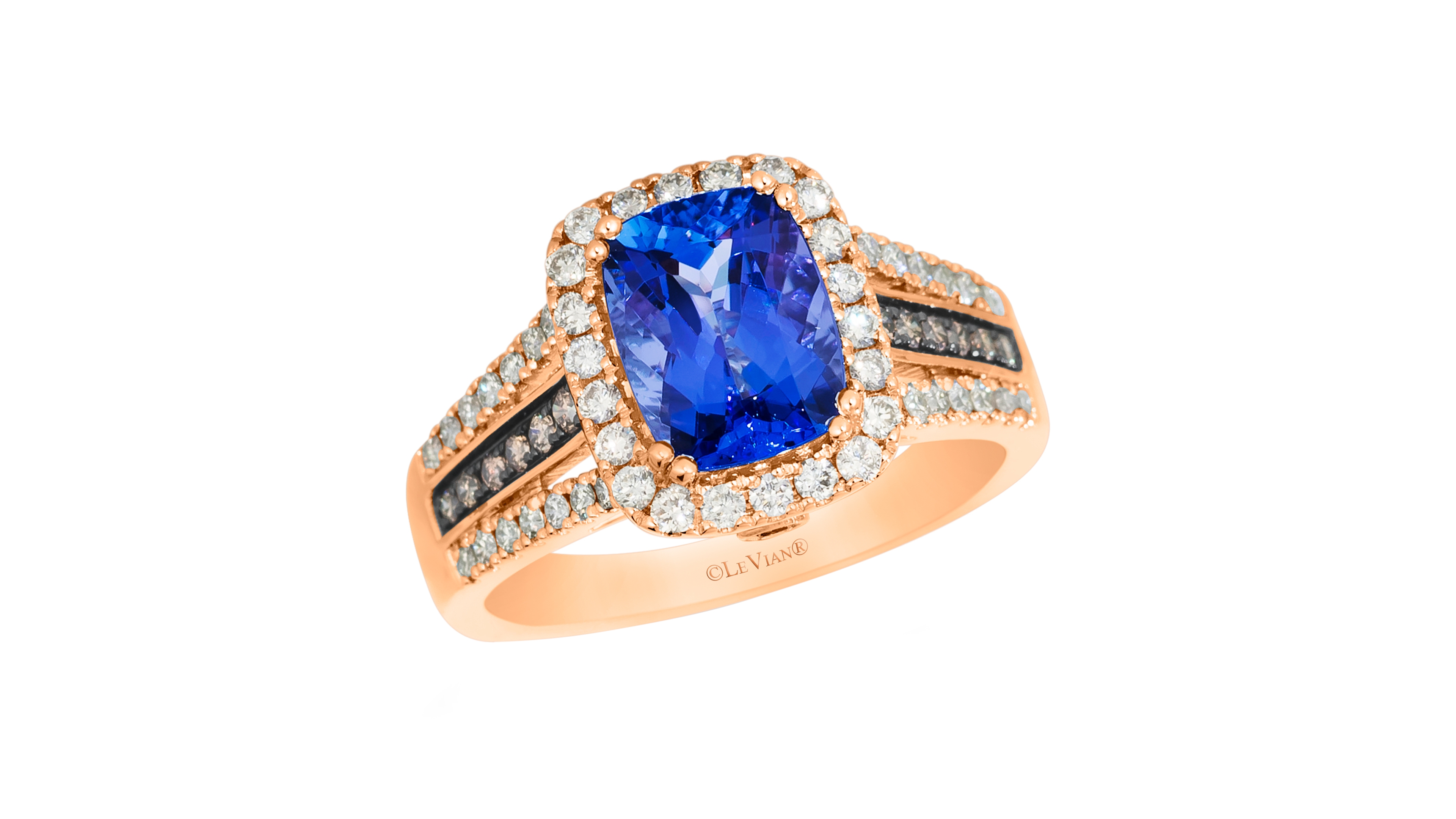 Le Vian Blueberry Tanzanite (1-7/8 ct. t.w.), Nude Diamond (1/2 t.w.) & Chocolate (1/10 Ring 14k Strawberry Gold