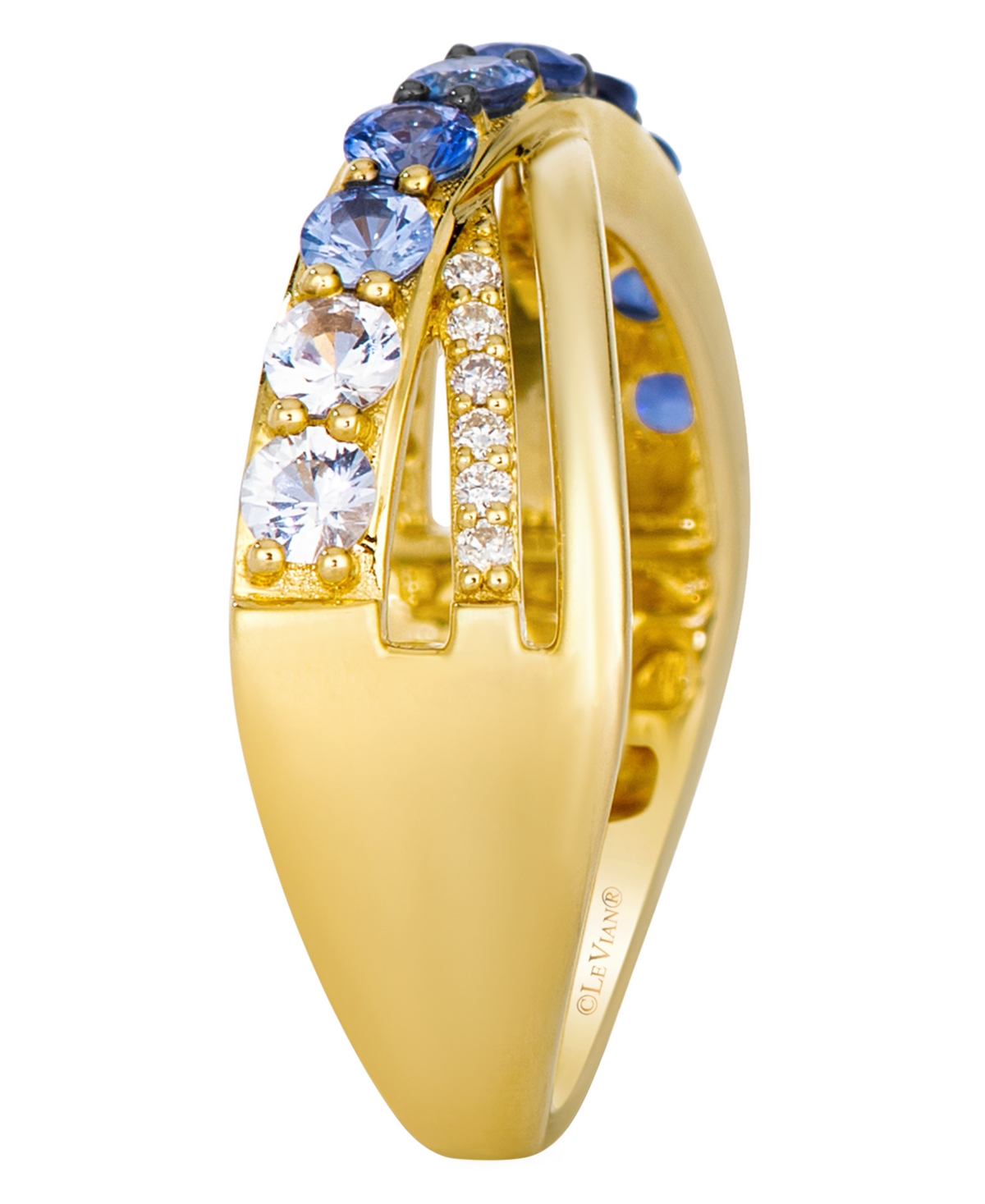 Le Vian Denim Ombre Sapphire (3/4 ct. t.w.), Vanilla Sapphire & Nude Diamond (1/10 ct. t.w.) Ring in 14k Honey Gold