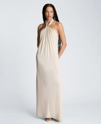kenneth cole maxi dresses Kenneth Cole Women's Combo Pleated Midi Dress - Feather White