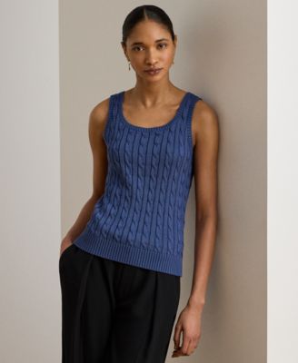 Petite Cable-Knit Sleeveless Sweater