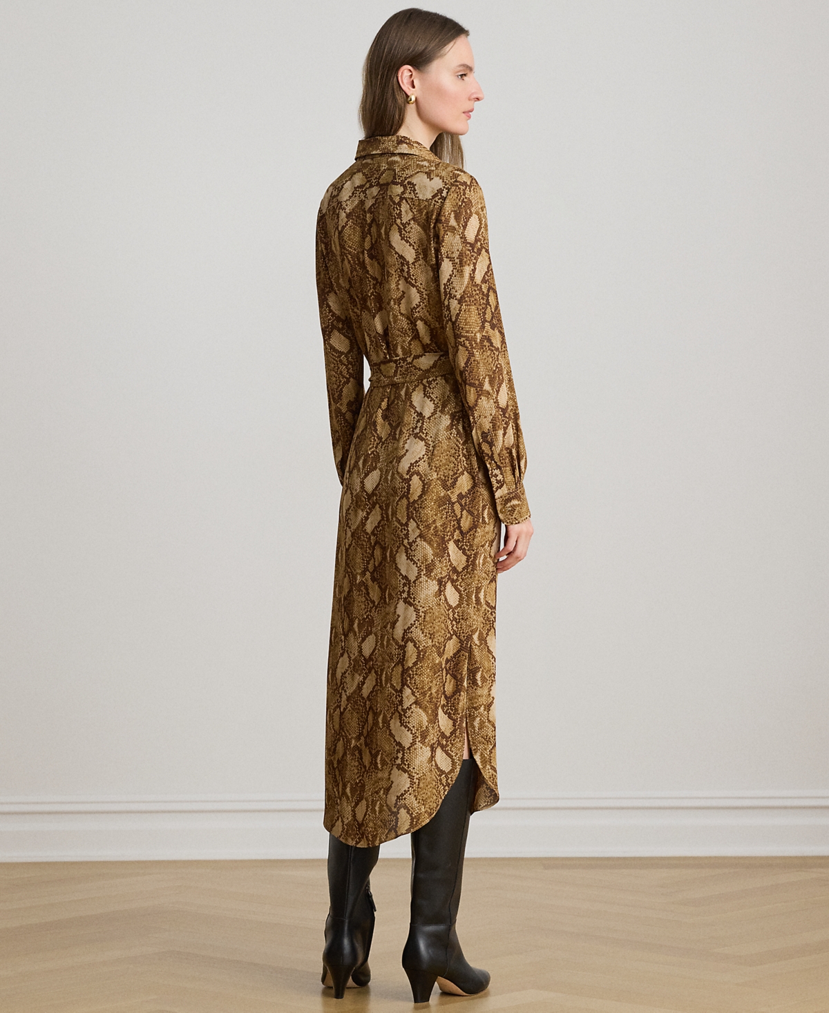 Lauren Ralph Lauren Petite Collared Belted Shirt Dress