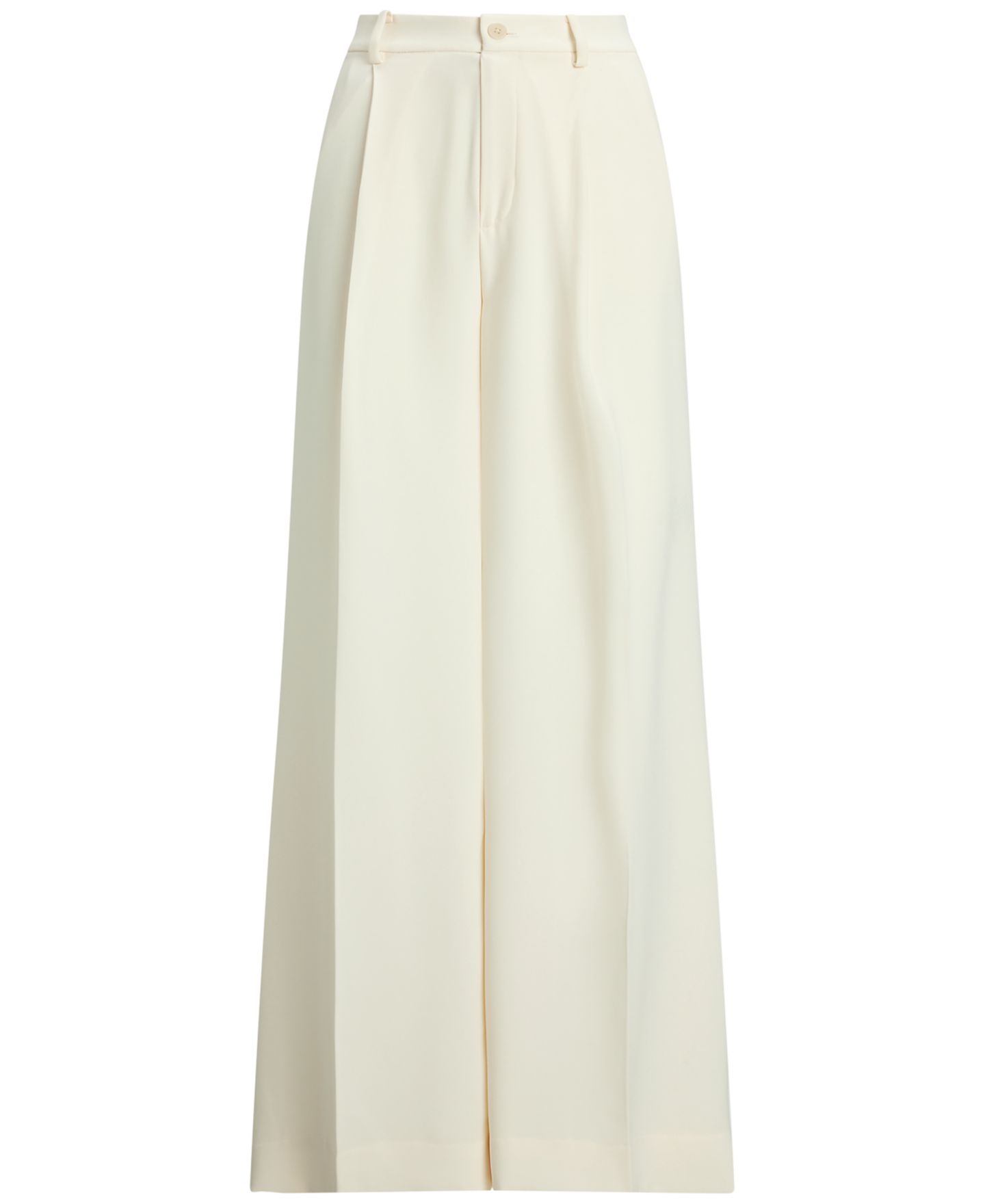 Женские брюки Lauren Ralph Lauren Petite High-Rise Wide-Leg, цвет: Кремовый — фото 5