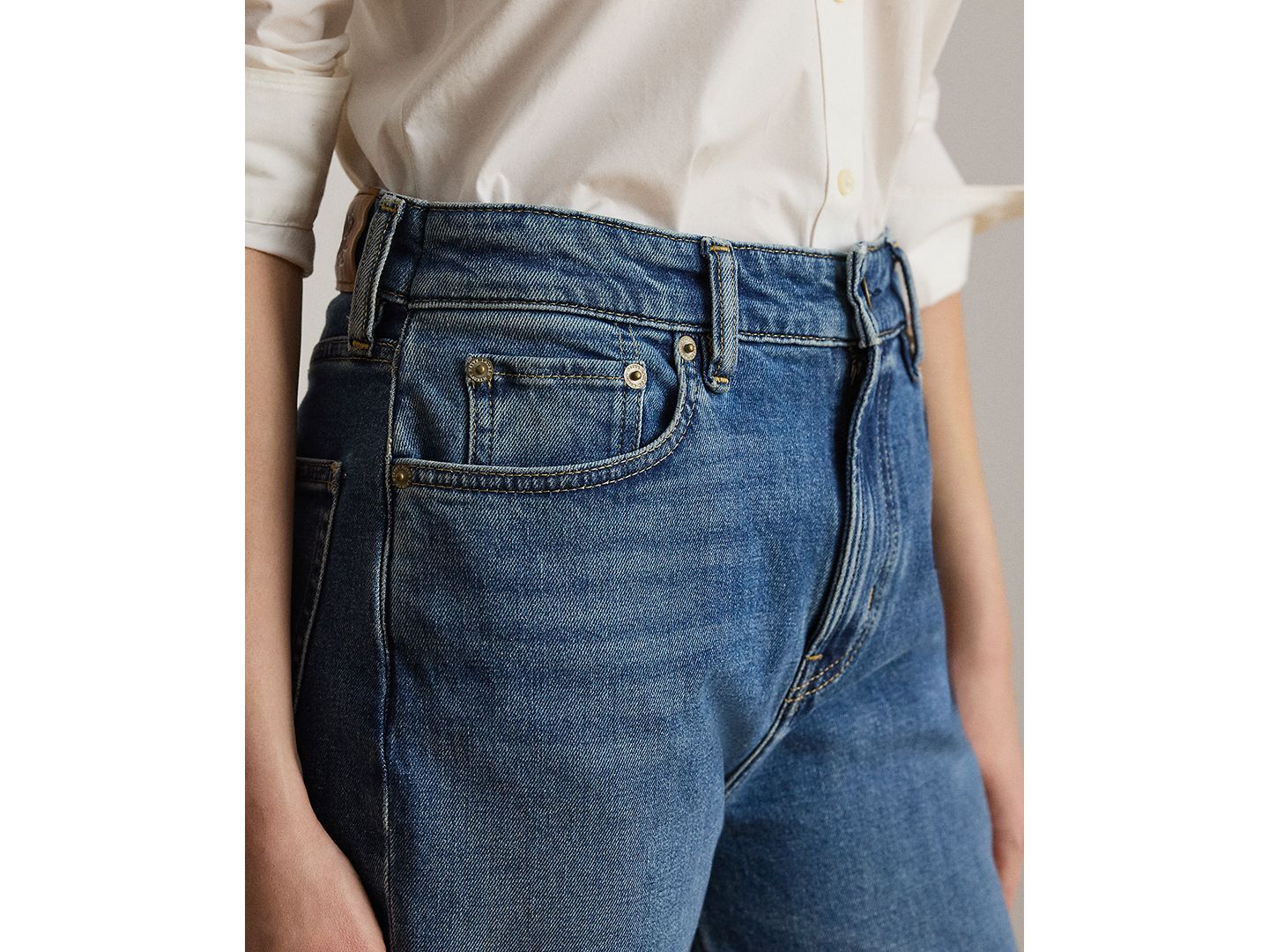 Женские джинсы Lauren Ralph Lauren High-Rise Straight, цвет: Синий варёный — фото 2