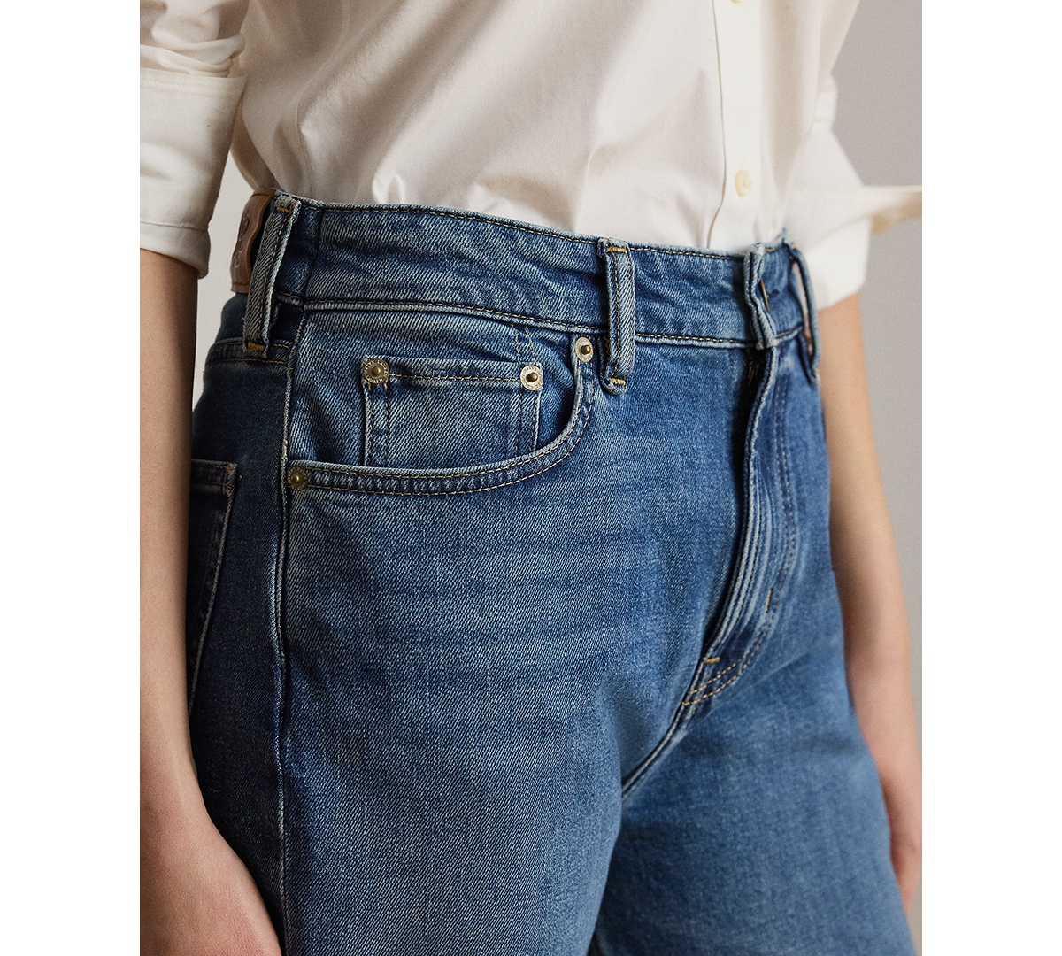 Lauren Ralph Petite High-Rise Straight-Leg Jeans