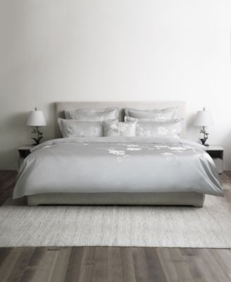 Gardenia Hand-Enameled Floral Duvet Cover, Queen