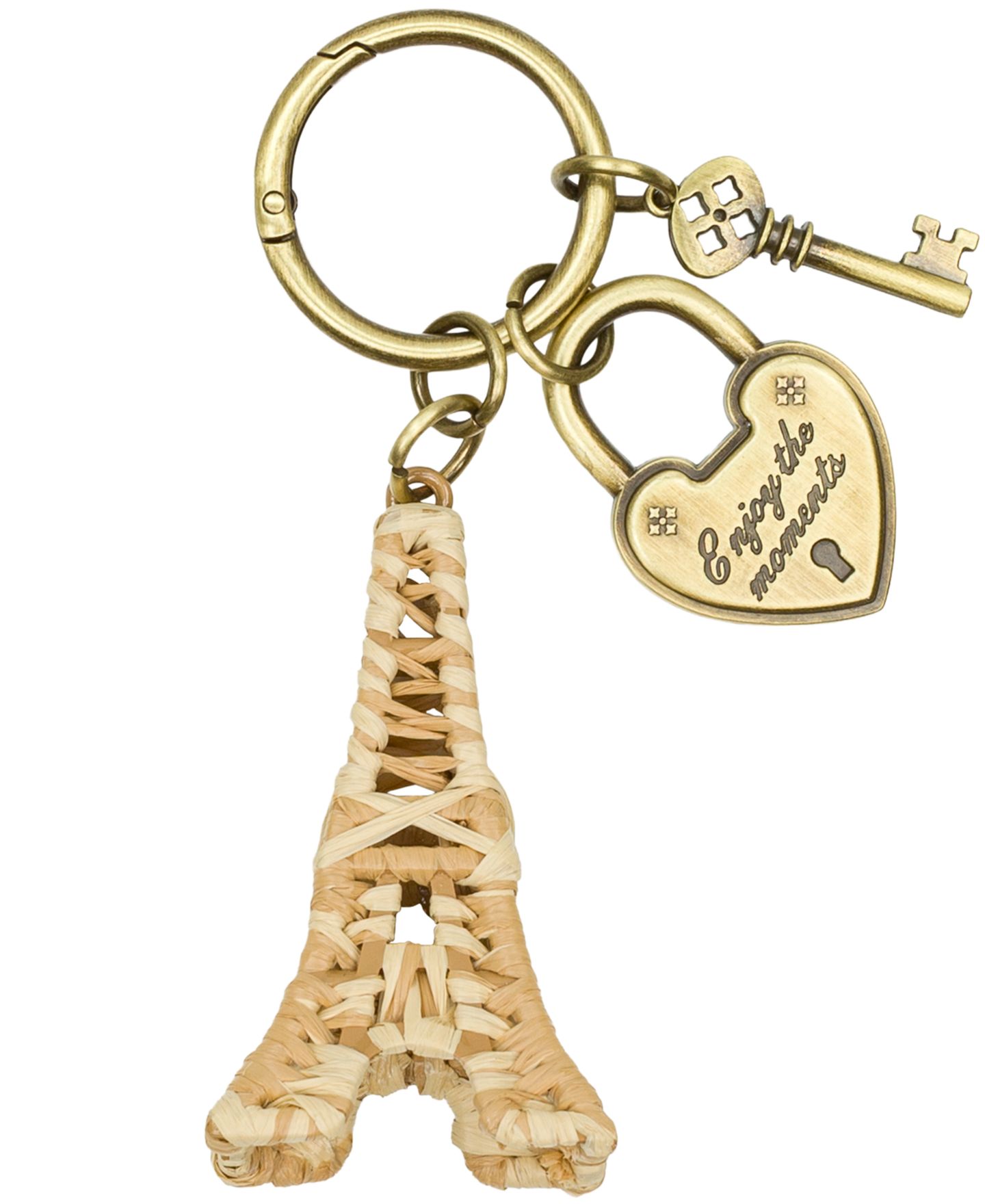 Женские брелоки Patricia Nash Raffia Eiffel Tower Bag Charms, цвет: Натуральный / Золотой — фото 2