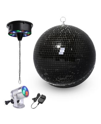 12" Disco Mirror Ball RGB Spotlight Rotating Motor Kit for Party Events