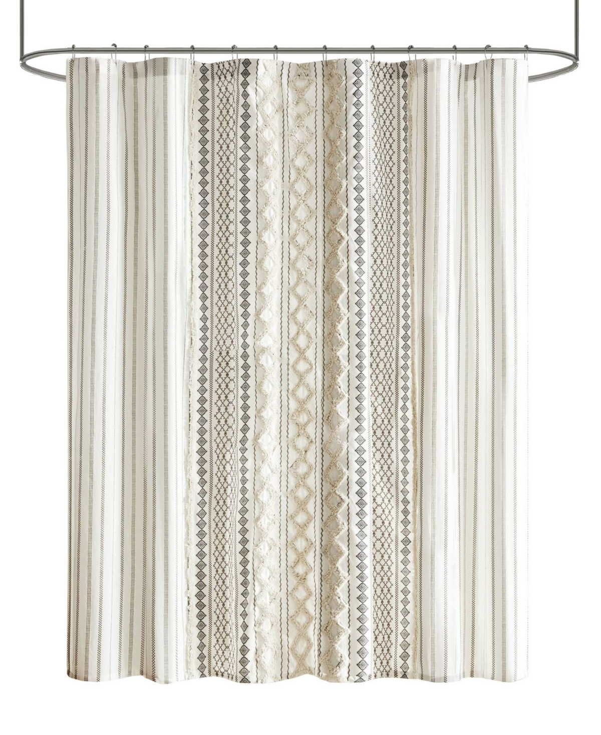 Ink+Ivy Imani Stripe Chenille Shower Curtain, 72" x 84"