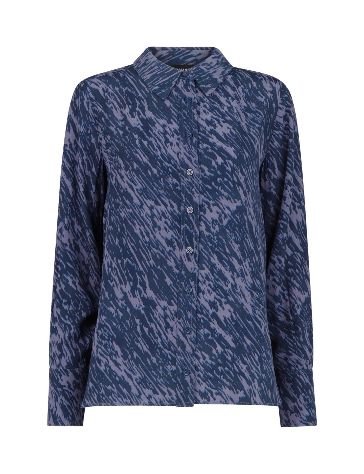 Женская рубашка Whistles Abstract Marks Collared, цвет: Тёмный синий — фото 4