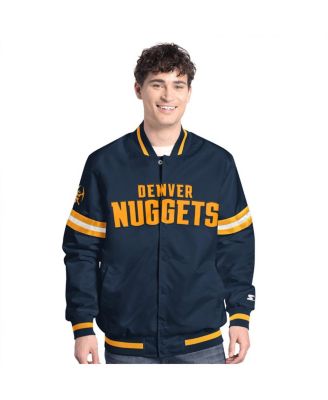 Men's Navy/Gold Denver Nuggets Scout Full Snap Varsity Jacket