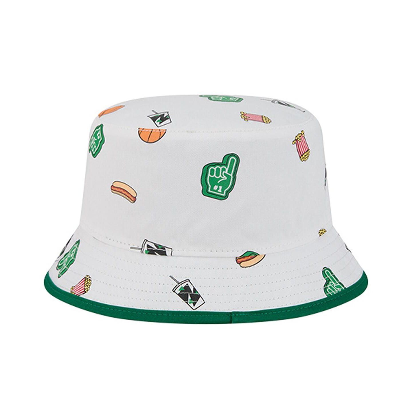 Мужская панама New Era White Boston Celtics Team Cheer Reversible Bucket Hat — фото 4