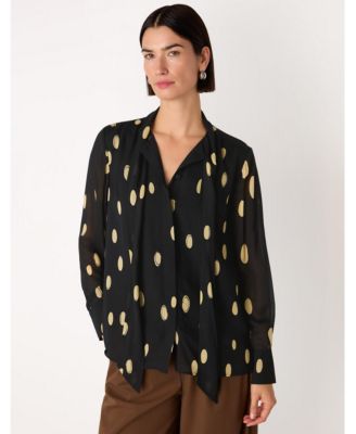 Women's Oval Spot Frill Blouse