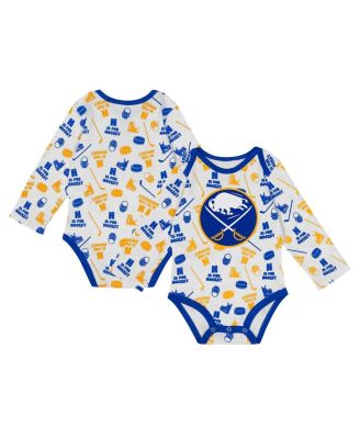 Baby Boys and Girls White Buffalo Sabres Quick Learner Long Sleeve Bodysuit