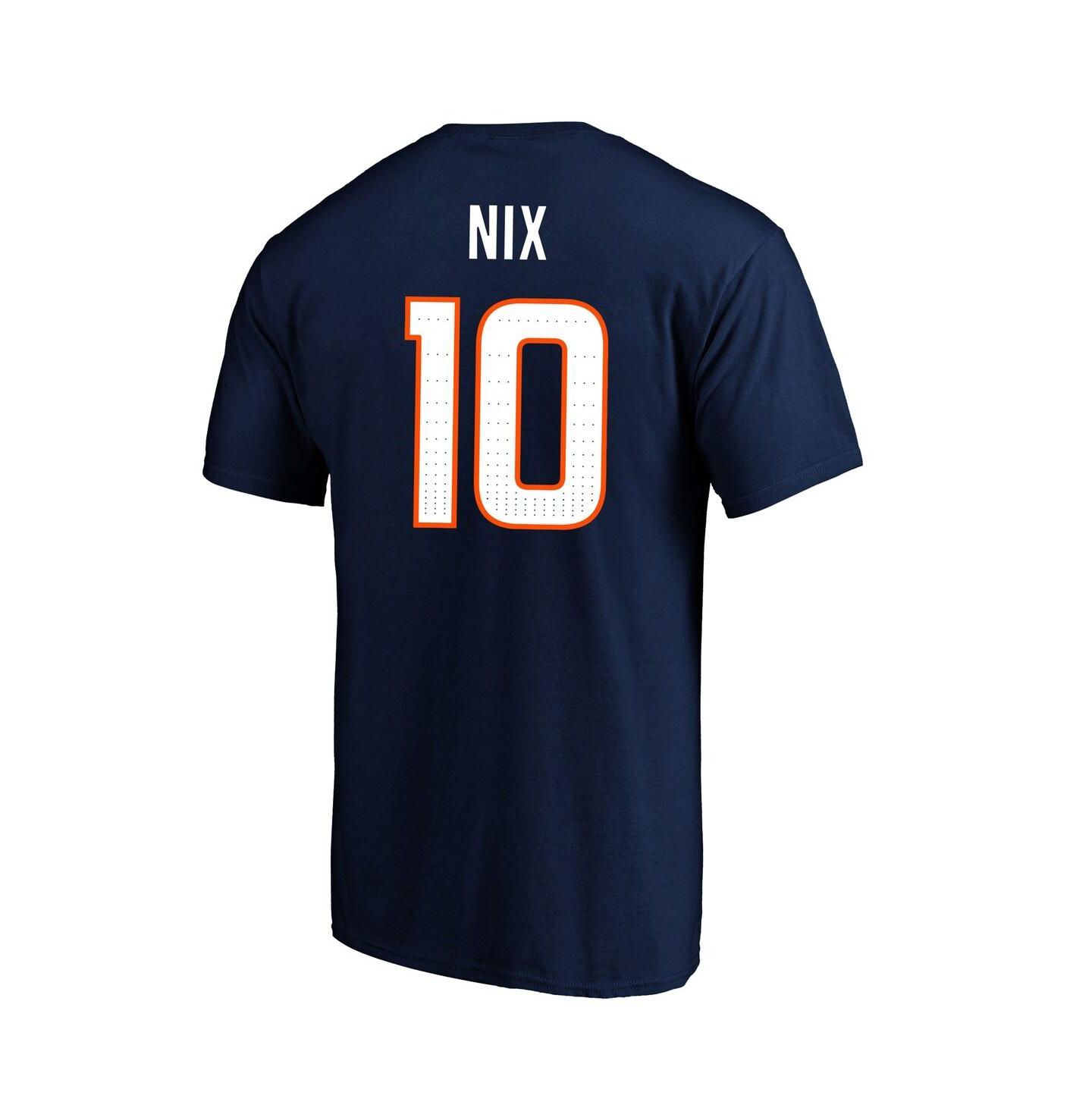 Мужская футболка Fanatics Bo Nix Navy Denver Broncos Big & Tall Player Name & Number — фото 3