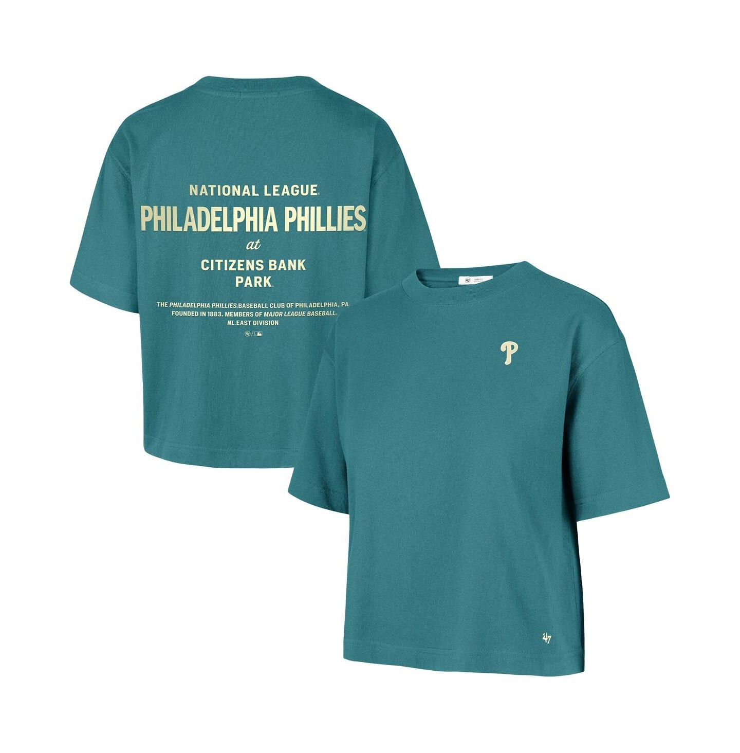 Женская футболка '47 Brand Teal Philadelphia Phillies Plus Size Leon City Cropped — фото 1