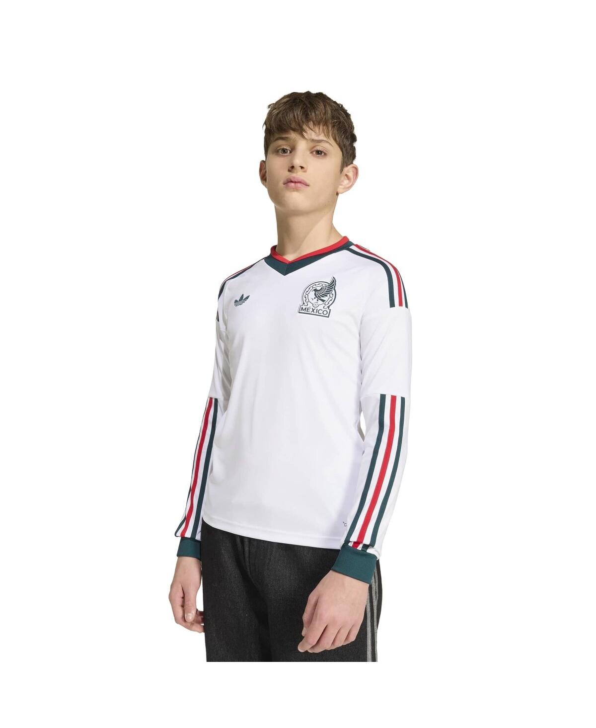 Adidas Big Boys and Girls White Mexico National Team 2026 Away Replica Long Sleeve Jersey - White