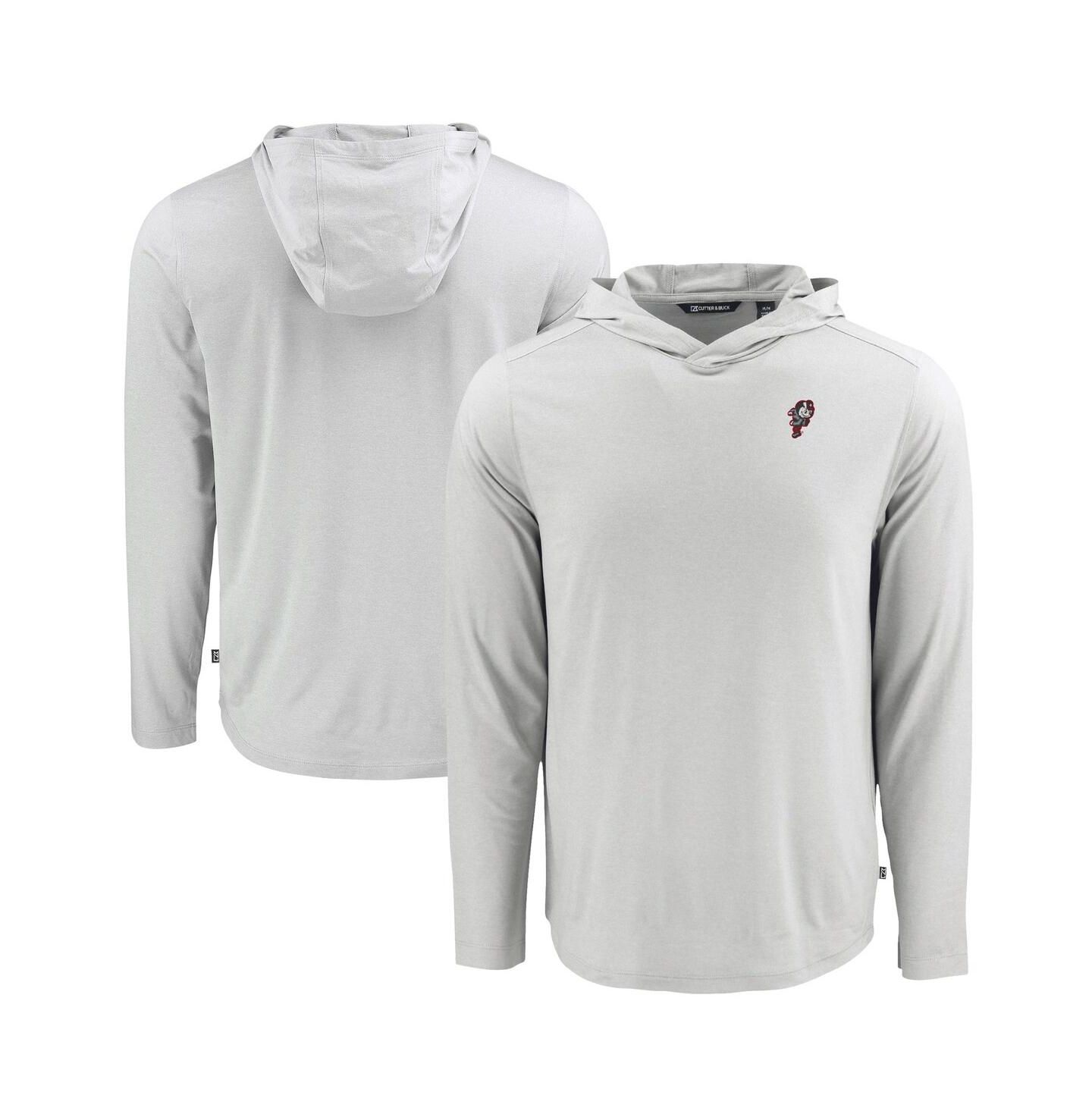 Мужское худи Cutter & Buck Gray Ohio State Buckeyes Coastline Epic Comfort Eco Long Sleeve T-Shirt — фото 1
