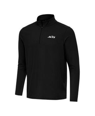 Men's Black New York Jets Intent Quarter-Zip Pullover