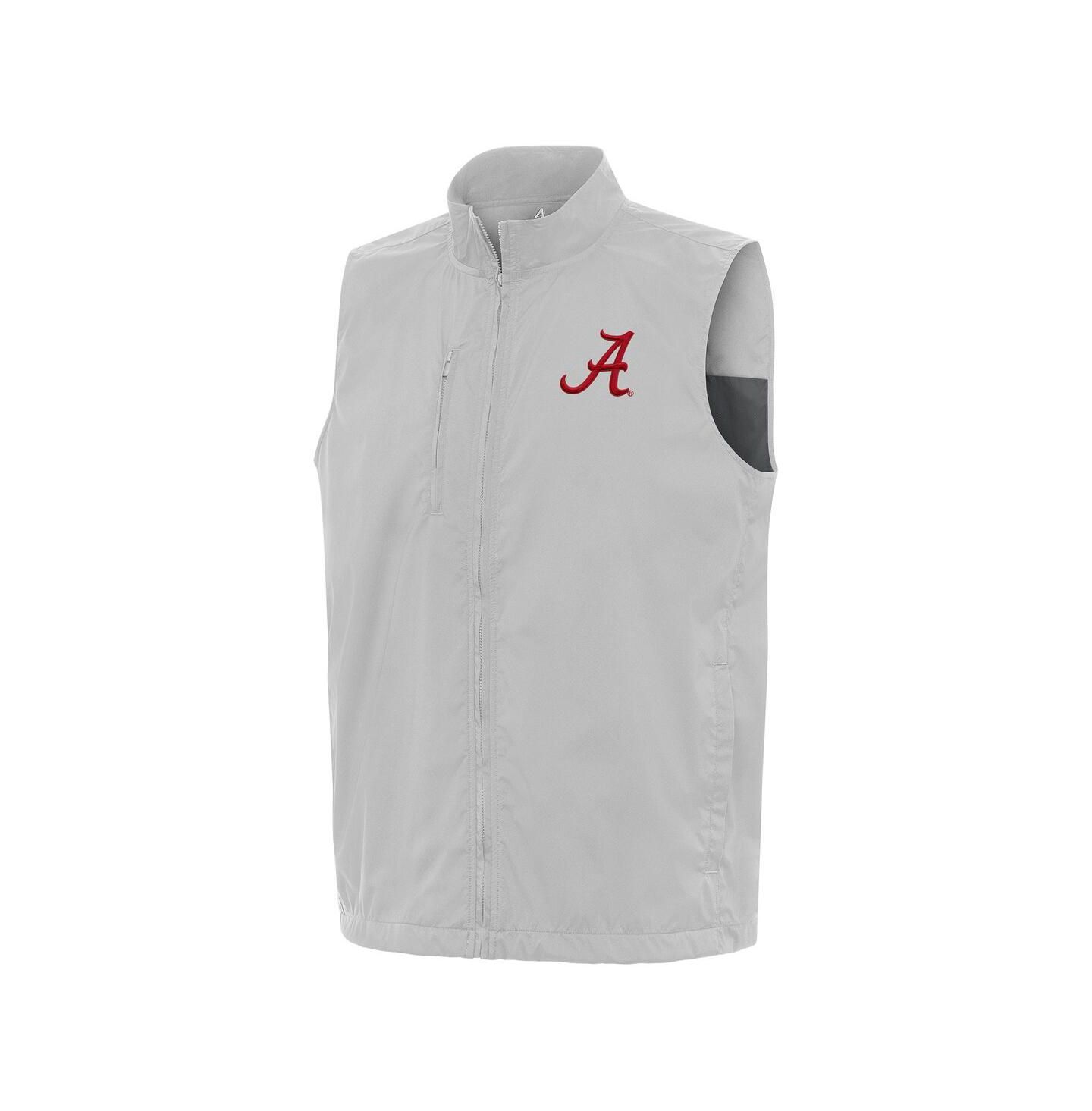 Мужской жилет Antigua Heather Gray Alabama Crimson Tide Brisk Full-Zip Vest — фото 1