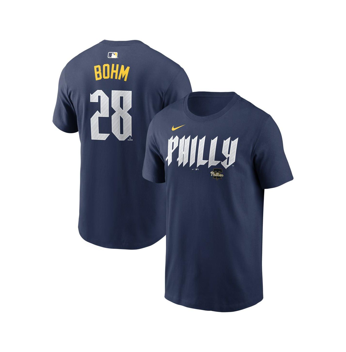 Мужская футболка Nike Alec Bohm Navy Philadelphia Phillies City Connect Name & Number — фото 1