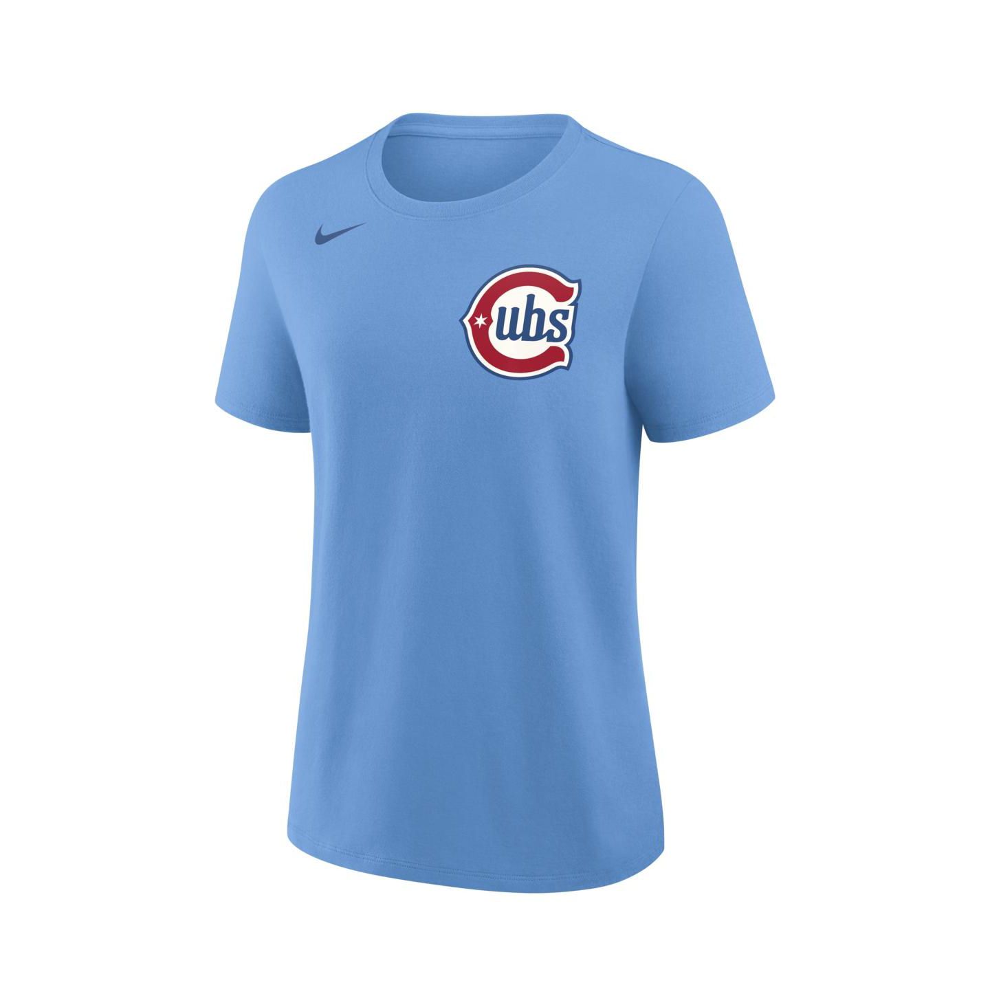 Женская футболка Nike Dansby Swanson Light Blue Chicago Cubs Name & Number — фото 2